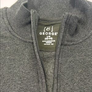George Men's Charcoal Zip-Up Sweater